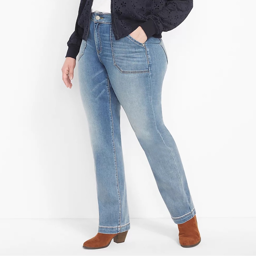 Lane Bryant High-Rise Straight Leg Jeans - Light Blue